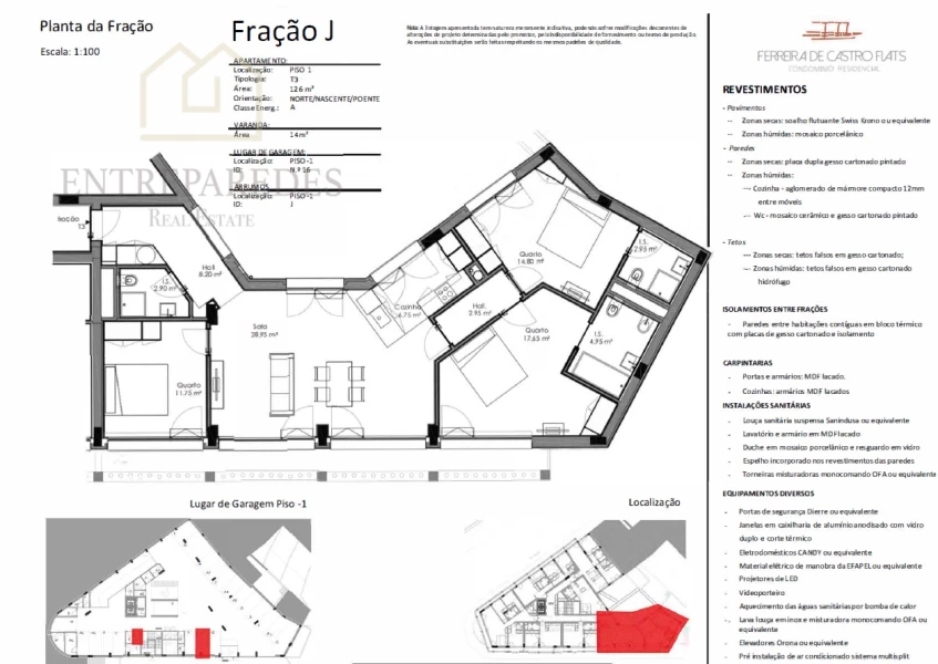 CONDOMÍNIO FERREIRA DE CASTRO FLATS - APARTAMENTO T3 COM GARAGEM E ARRUMOS PARA COMPRAR NO CENTRO DO PORTO